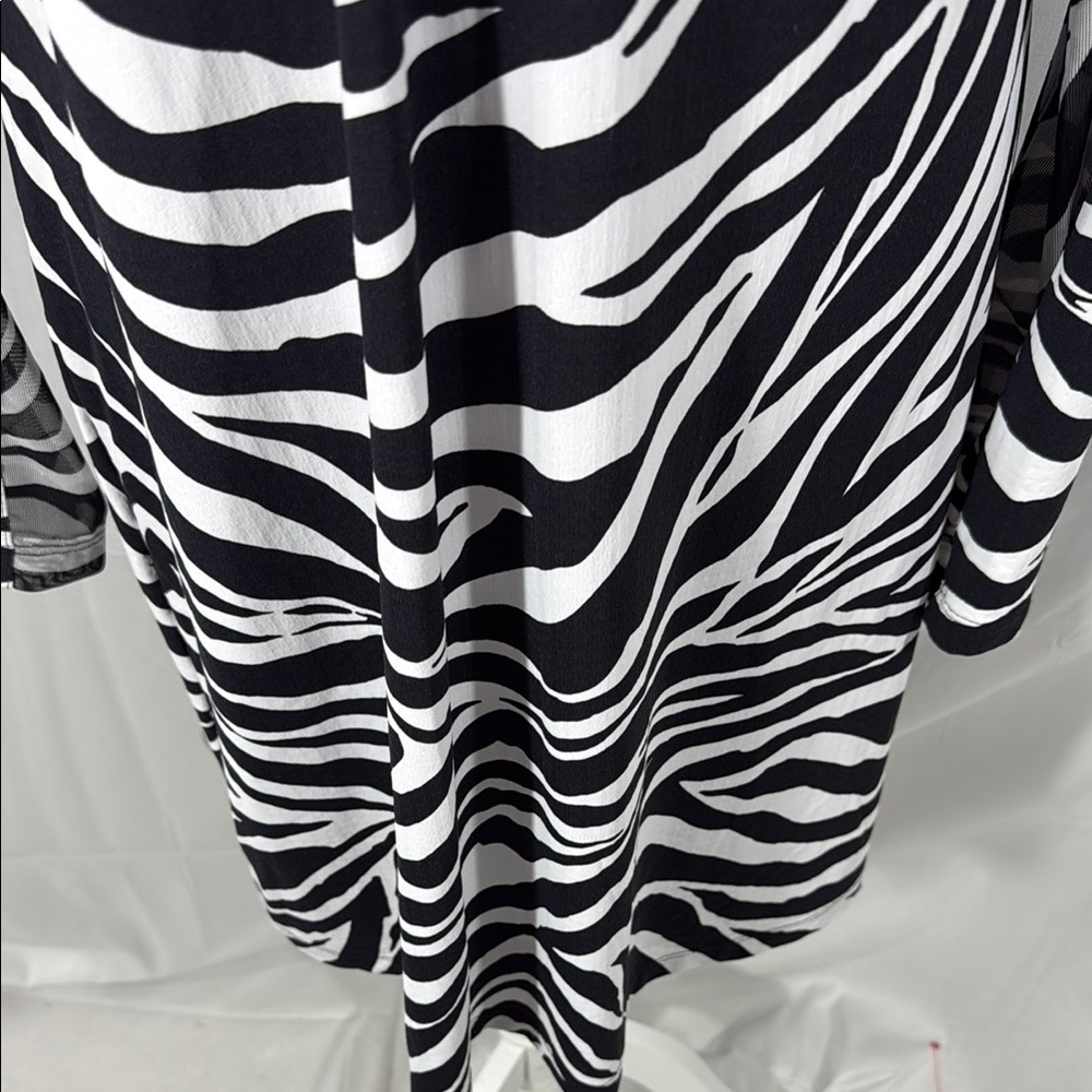 IBKUL Zebra Print Long Sleeve Dress Size Large - Picture 3 of 9